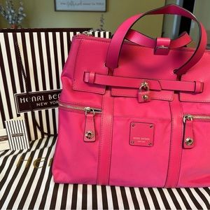 Henry Bendel Dark Pink Large Jetsetter 3-in-1 Backpack, Tote, Crossbody